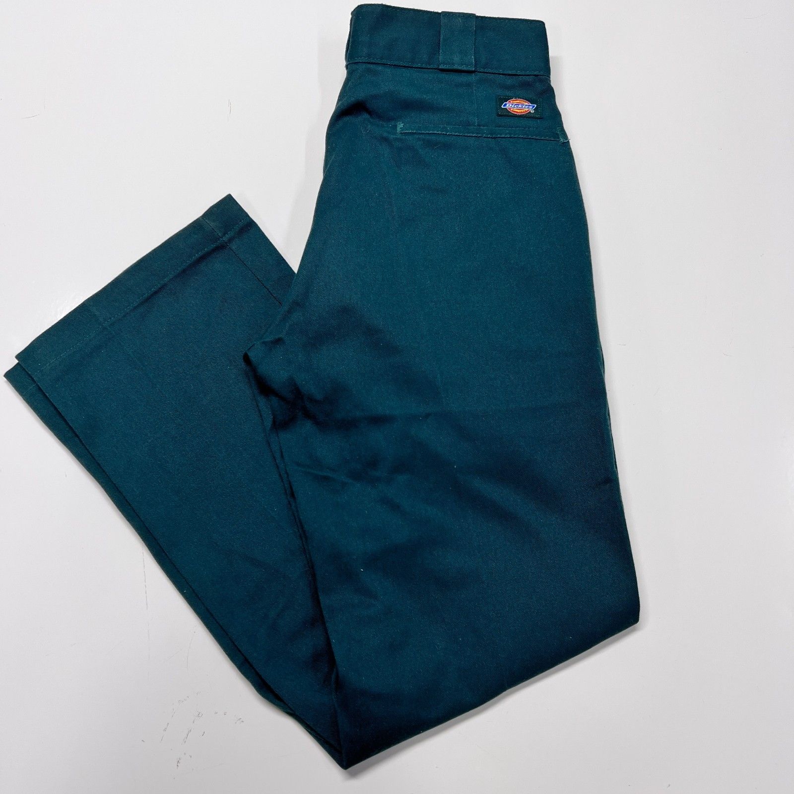 Dickies Work Pants Green Straight Leg Flat Front Zip Fly Uniform Size 30x30